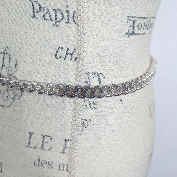 Vintage Ralph Lauren Chain Belt Small Silver Metal - Picture 7 of 9